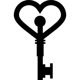 herramienta clave en forma de corazón icono