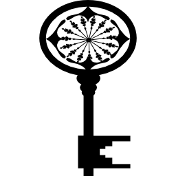 Oval old key icon