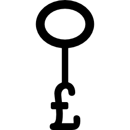 forma de tecla de libra con un óvalo icono