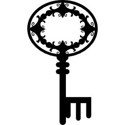 Vintage oval key shape icon