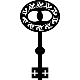Oval vintage key shape icon