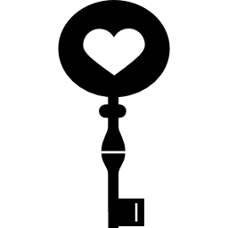 kształt serca na kluczu ikona
