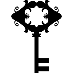 Ornamental rhombus design on top of a key tool icon