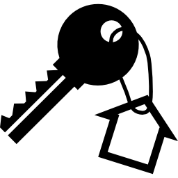 klucz z wiszącym kształtem domu ikona