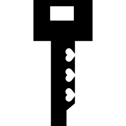 forma chiave con cuori icona