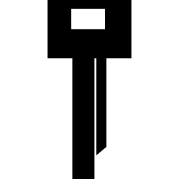 rechthoekige zwarte sleutelvorm icoon