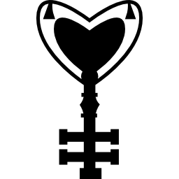 design chave em forma de coração Ícone