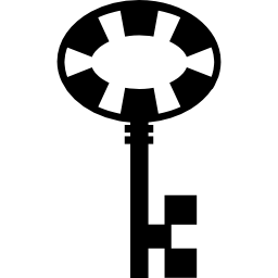 Ключ овальный дизайн с квадратами иконка