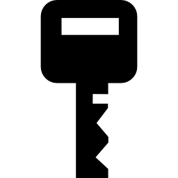 Square black modern key silhouette icon