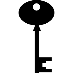 Oval black key silhouette icon