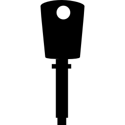 Straight black key silhouette icon
