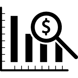 gráfico de barras de análisis del dólar icono