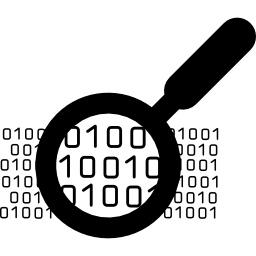 simbolo di ricerca di dati binari icona