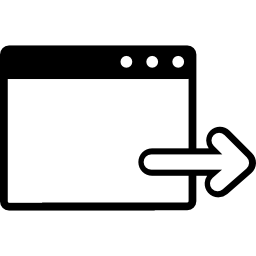 Символ экспорта данных окна со стрелкой иконка