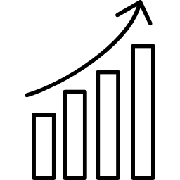 gráfico de barras para cima de análise de dados Ícone