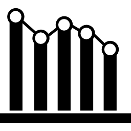 gráfico de barras decrecientes icono