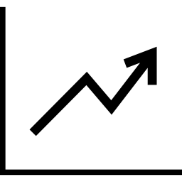 Data analytics ascending line chart icon