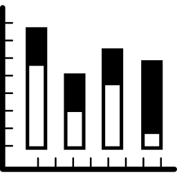 Multiple variable bars data graphic icon