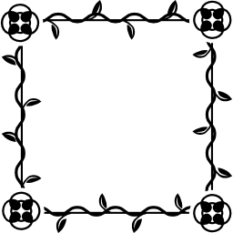 cadre carré de design floral Icône