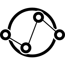 simbolo dell'interfaccia di analisi dei dati dei cerchi collegati icona