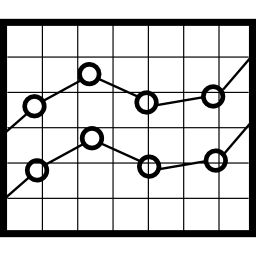 gráfico de ações de linha em caixa Ícone