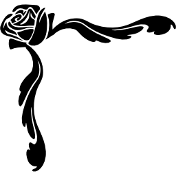 roos en takken bloemenornament icoon