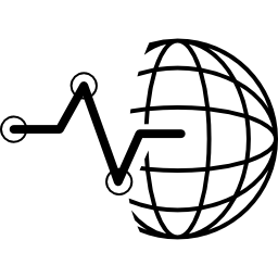 simbolo dell'interfaccia grafica della linea dati delle azioni web icona