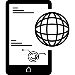 휴대 전화 전 세계적으로 연결된 기호 icon