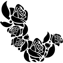 bloemornament van rozen icoon