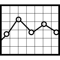 gráfico de línea sobre fondo a cuadros icono