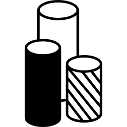 Cylindrical data graphic icon
