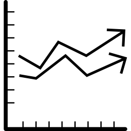 gráfico de múltiples líneas variables icono