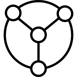 simbolo dell'interfaccia grafica circolare connesso ai dati icona