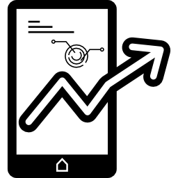 análisis de datos de acciones móviles icono