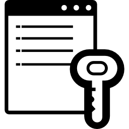 Data window lock symbol with a key icon