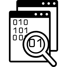 símbolo de búsqueda de datos para interfaz icono