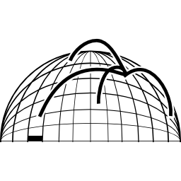 Data analytics lines on spherical grid icon