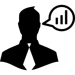 데이터 분석에 대해 얘기하는 사업 icon