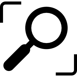 symbole d'interface de tir de recherche avec un outil de loupe Icône