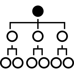 Connected data flow chart icon