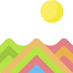 montagna arcobaleno icona