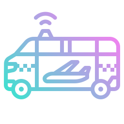 Minivan taxi icon