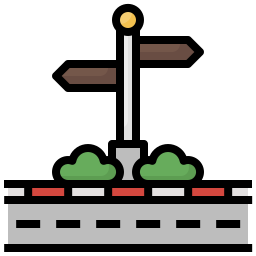 Directional sign icon