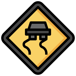 Slippery sign icon