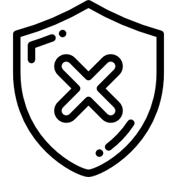 Unsecured shield icon