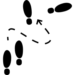Footprints direction sketch icon