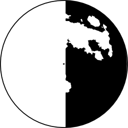 Half moon phase symbol icon