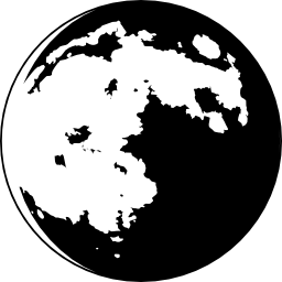 simbolo della fase lunare con crateri icona