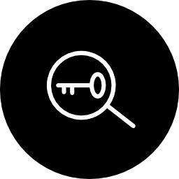 Search key symbol in a circle icon