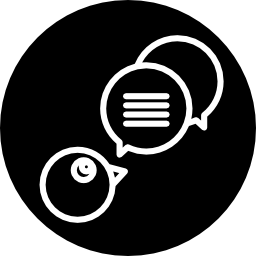tekstballonnen schetsen symbool in een cirkel icoon